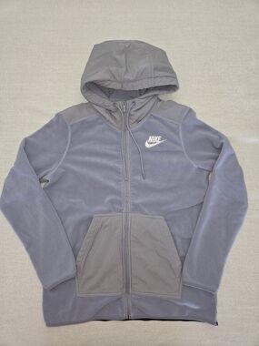 Nike Blue And Grey Hoodie Zip-Up with Hood